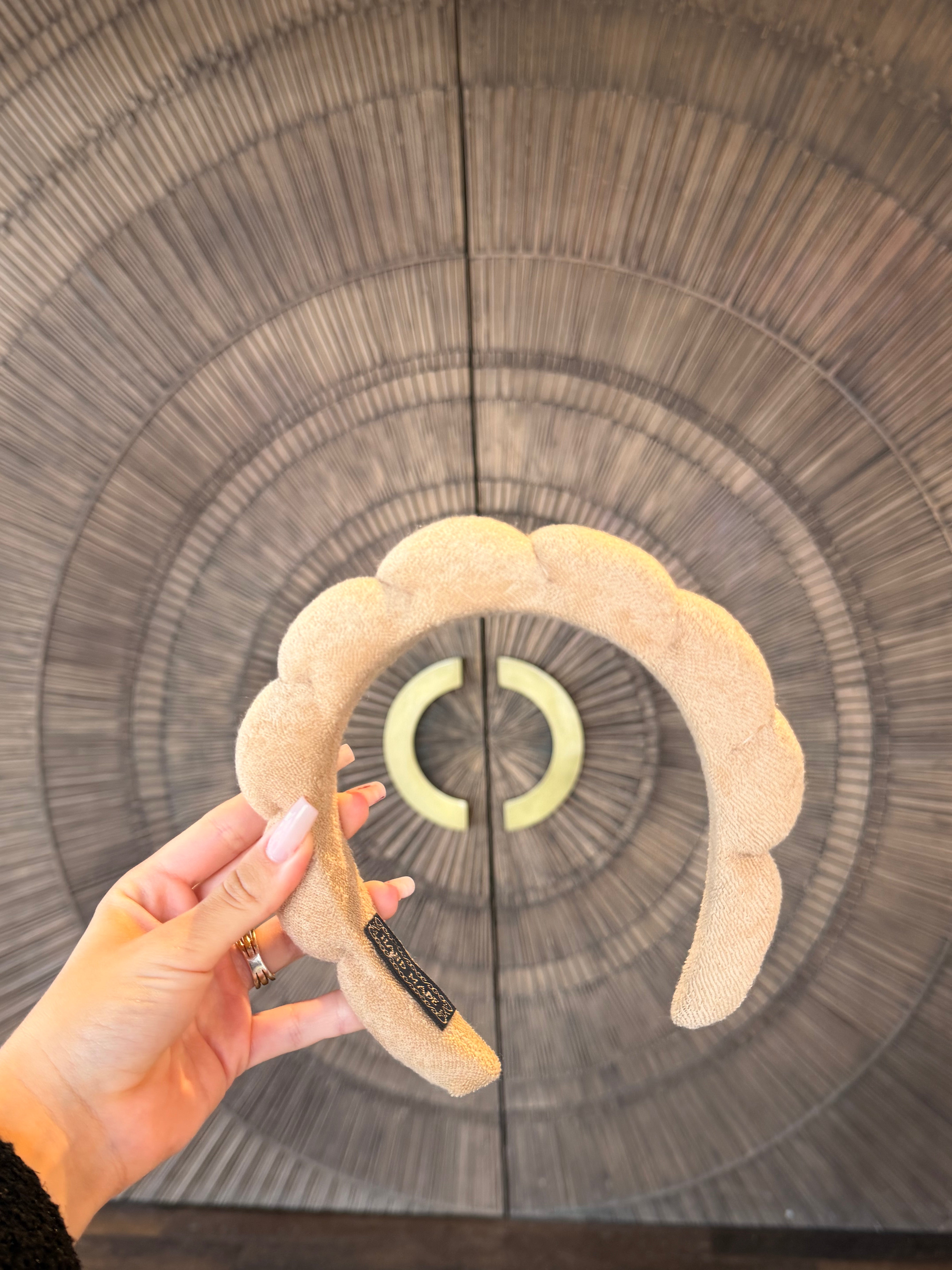 Handmade Padded Scalloped Beige Headband