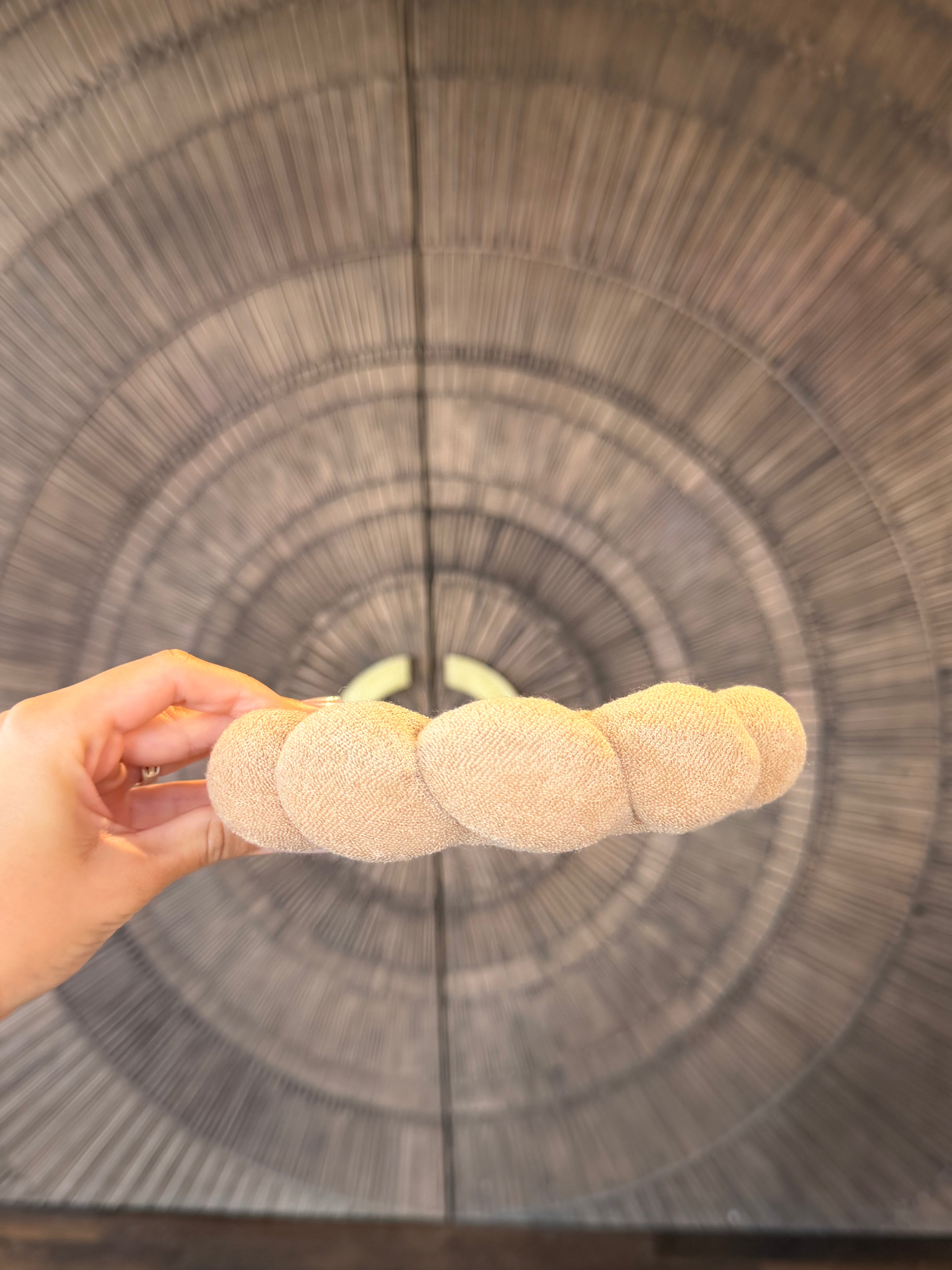 Handmade Padded Scalloped Beige Headband