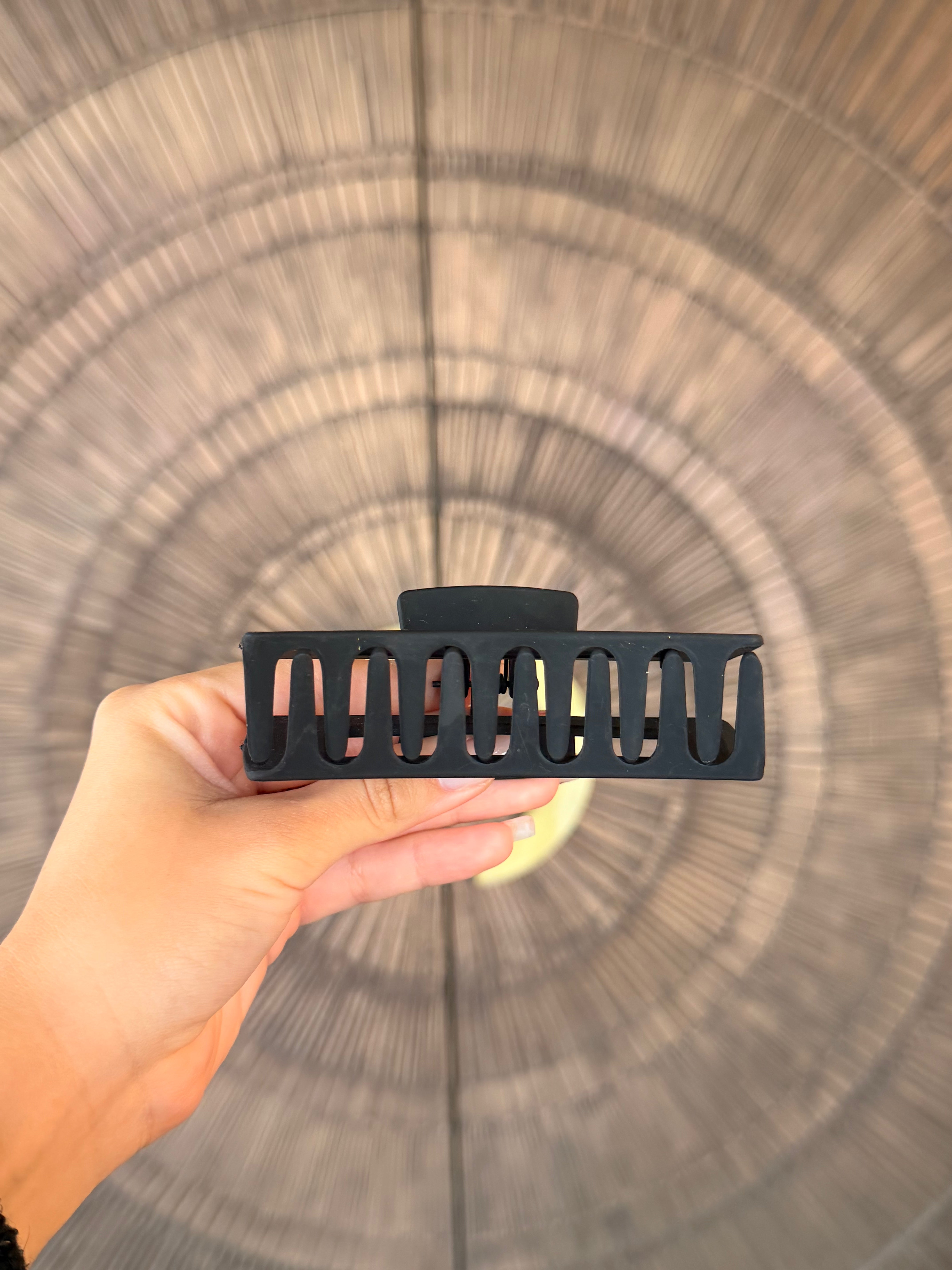 Matte Black Geometric Hair Clip