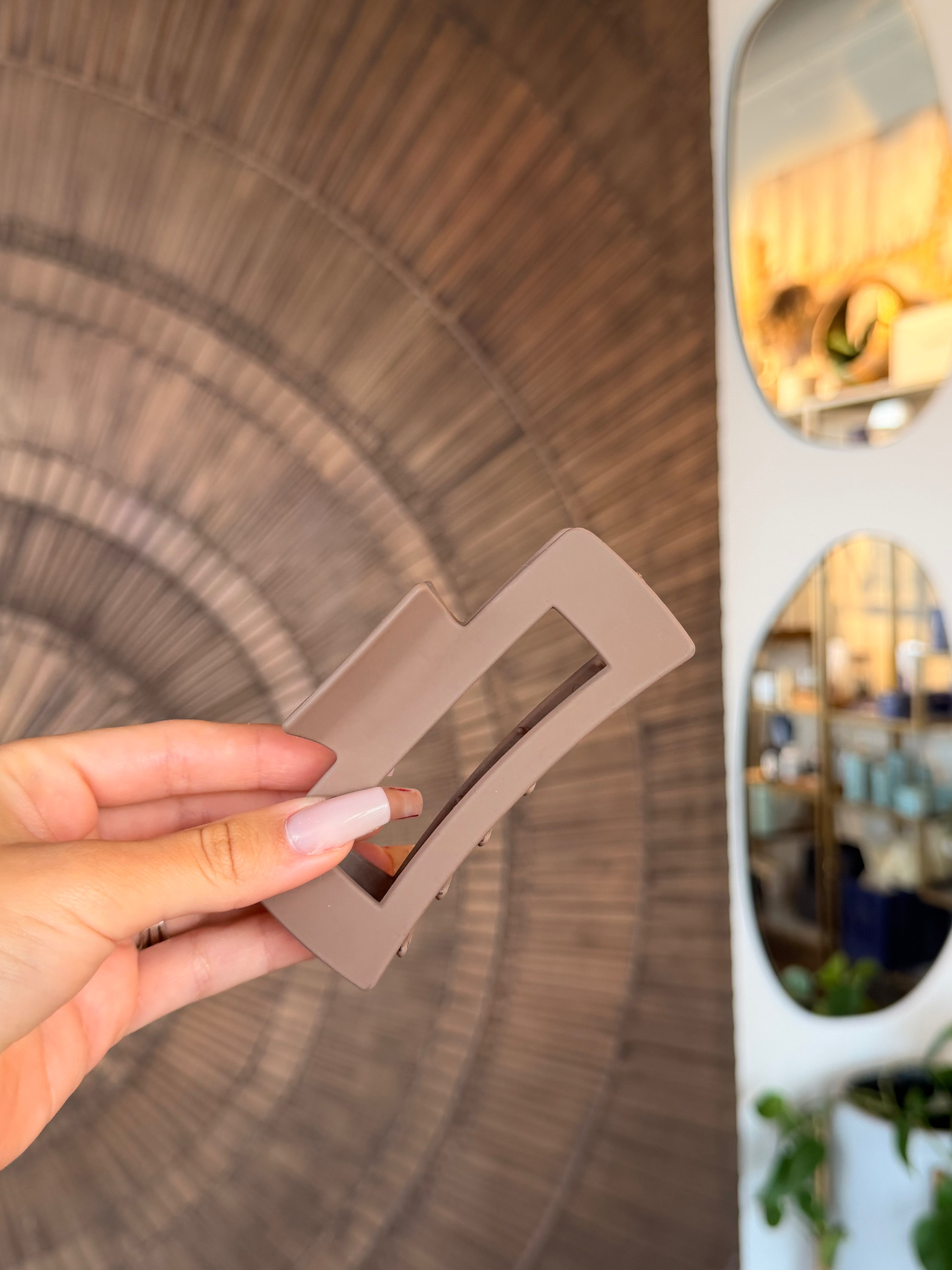 Matte Brown Geometric Hair Clip