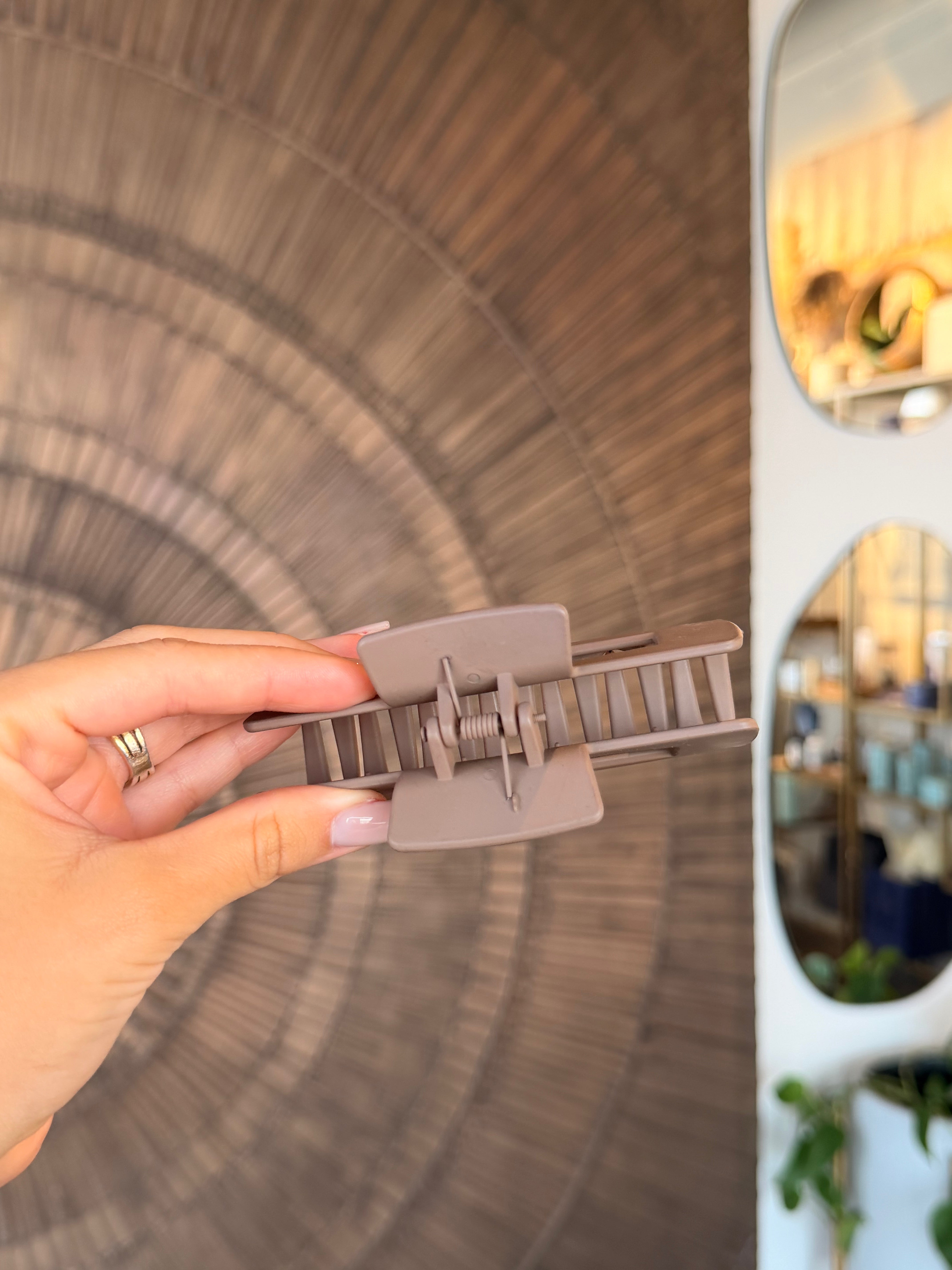 Matte Brown Geometric Hair Clip