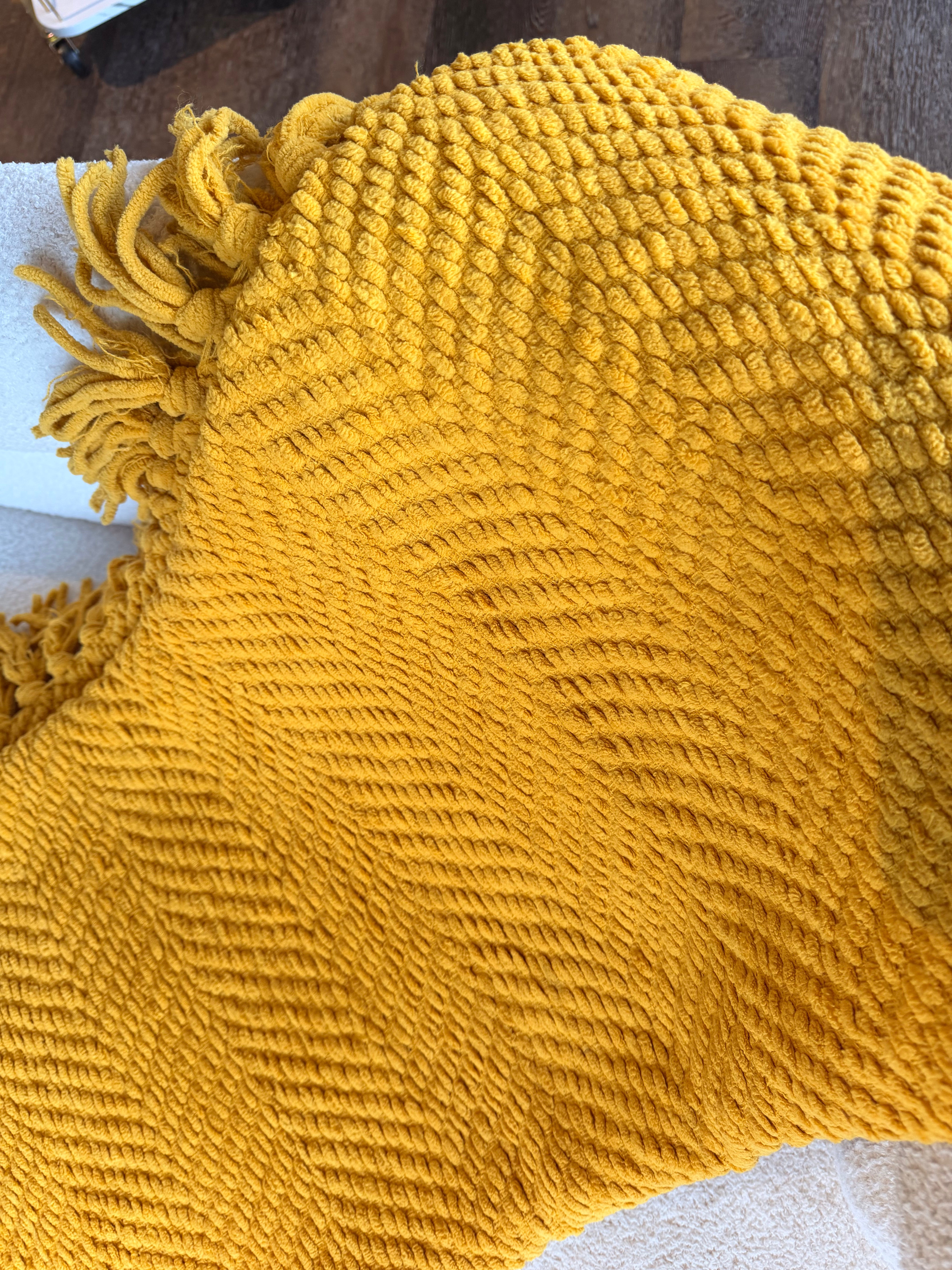 Handmade Soft Yellow Throw Blanket