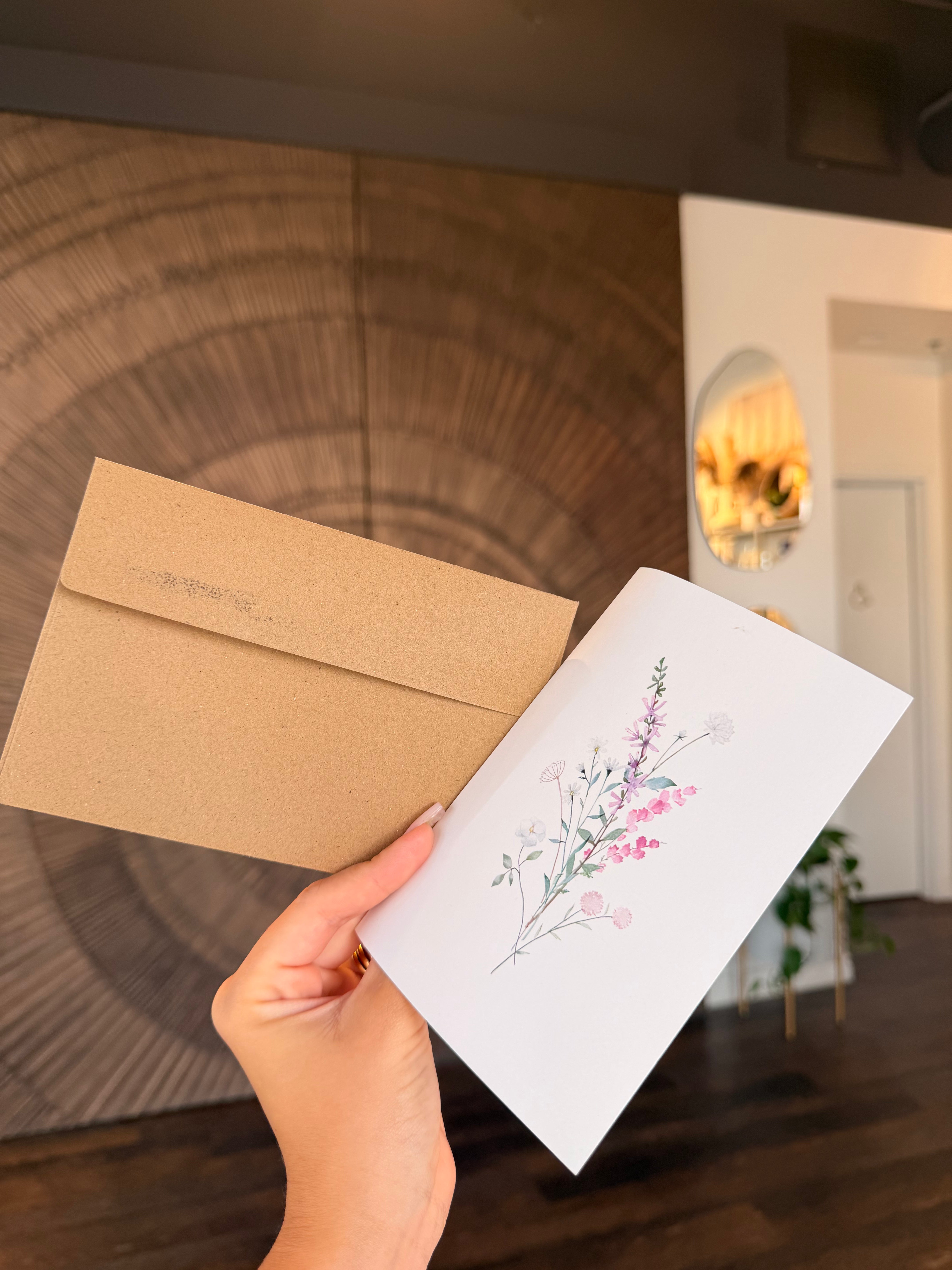 Floral Greeting Card – Assorted Designs (Includes Envelope)